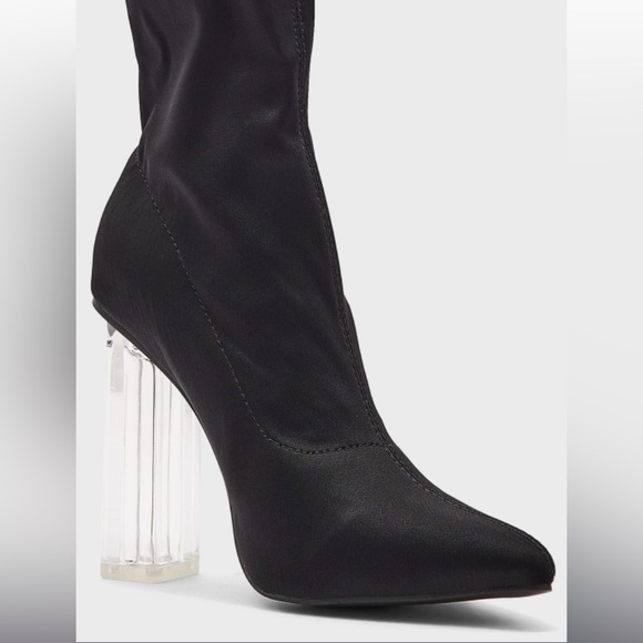 Shoes - Clear Heel Pointed Boot size 9
